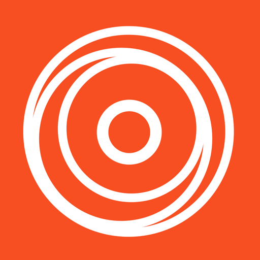 The Jellyspot app icon: white concentric rings on a vivid orange square.
